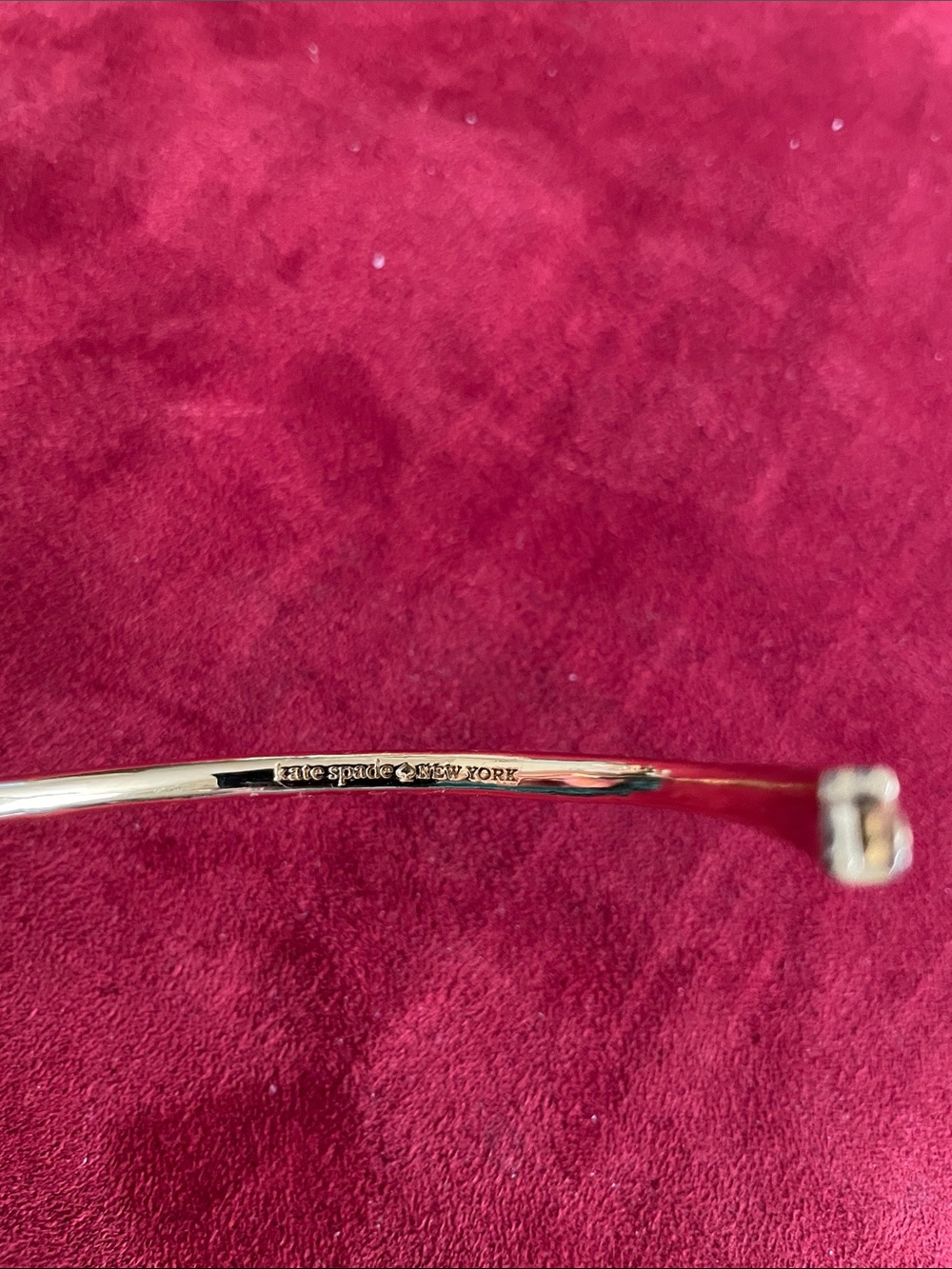 Kate Spade Gold Bangle Bracelet & Charm,Clasp-Slight Rubbing At Charm - Picture 5 of 7
